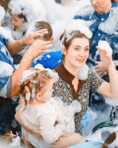 Mum and daughter at Summer Fest Foam Party